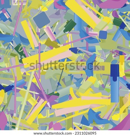 Background pattern abstract design texture. Seamless. Theme is about , glamour, walking shoes, powder, slingback shoes, elegant, maquillage, office, pomatum, beauty, eraser, pumps, clip