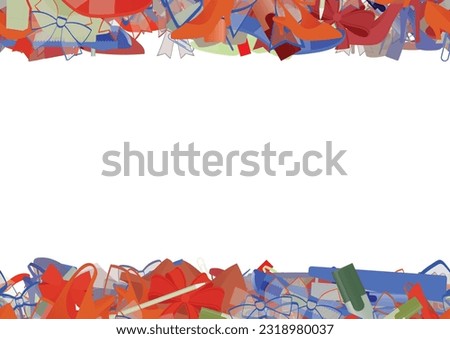 Background pattern abstract design texture. Horizontal seamless stripes. Border frame, transparent background. Theme is about clerical, cutter, style, paper knife, glamour, decoration