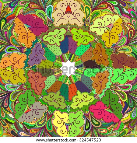 Tracery colorful pattern. Mehendi carpet design. Neat even harmonious calming doodle texture. Algae sea varied motif. Indifferent discreet. Ambitious bracing usable, curved doodling mehndi.