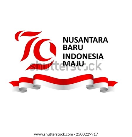 Indonesia 79th independence day. Indonesia ribbon flag red and white element graphics template. Dirgahayu 79 Republik Indonesia 2024. HUT RI 79 2024.