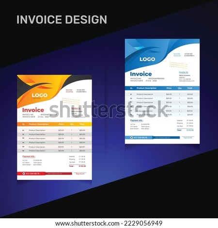 Every Business invoice, receipt, bills or Price sheet Design