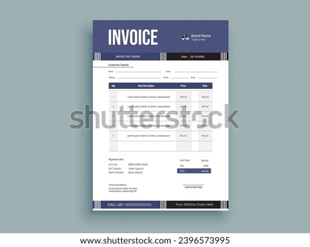 Business invoice form. Money bills or pricelist and payment agreement design. or payment receipt templates.
