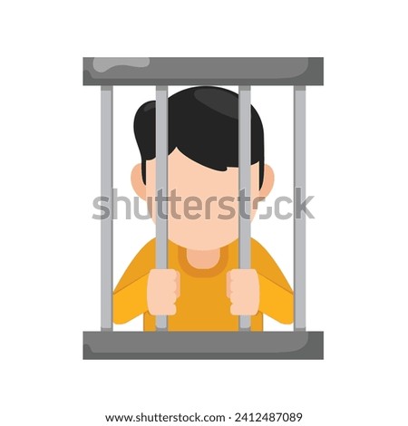 vector illustration of the concept of prison prisoners, criminal prisoners, criminals going to prison, cartoon version, flat style illustration