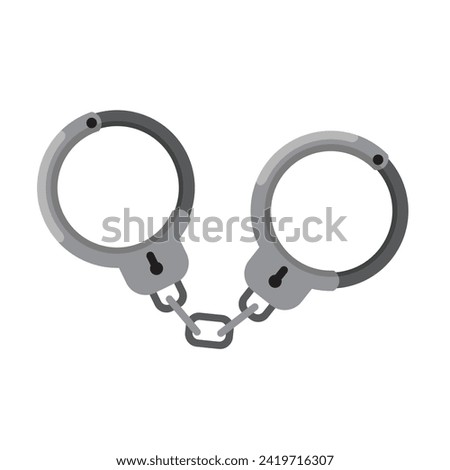 handcuffs theme vector, flat style illustration