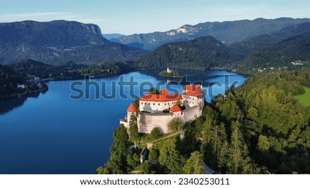 Similar – Foto Bild Mittelalterliche Burg am Bleder See in Slowenien im Herbst.