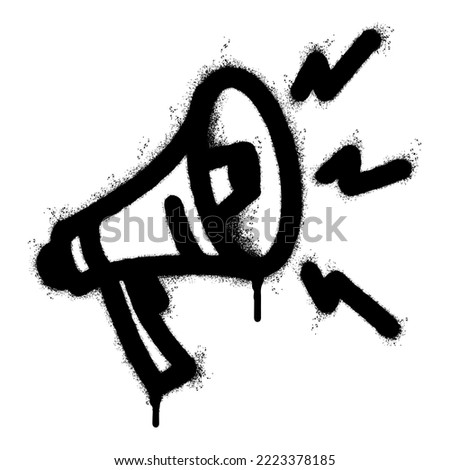 Spray Painted Graffiti Megaphone icon Sprayed isolated with a white background. Vector illustration.