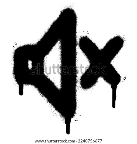 Spray Painted Graffiti Sound Off Icon  Sprayed isolated with a white background. graffiti Sound Off symbol with over spray in black over white. Vector illustration.