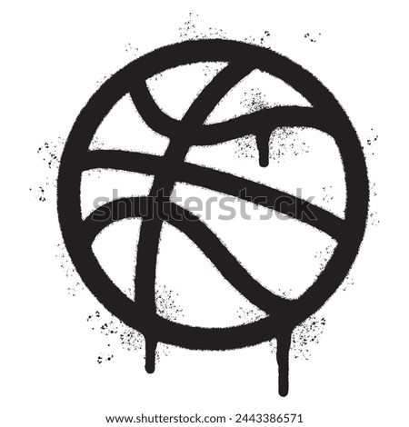 Spray Painted Graffiti Basketball icon Sprayed isolated with a white background.