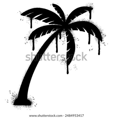 Spray Graffiti Coconut Palm Trees icon sprayed isolated with a white background.