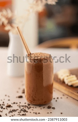 Similar – Image, Stock Photo Chocolate Smoothie in Coconut Bowl