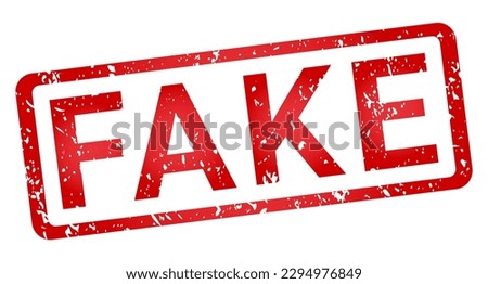 Red Fake stamp sticker with grunge vector illustration