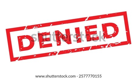 Red Denied isolated grange stamp, sticker, head vector illustration