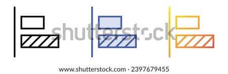 align left icon. Linear, Blue Fill and Gradient Style Design Isolated On White Background