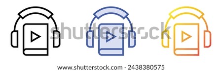 audiobook icon. Linear, Blue Fill and Gradient Style Design Isolated On White Background