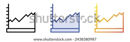 area graph icon. Linear, Blue Fill and Gradient Style Design Isolated On White Background