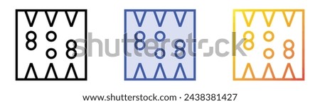 backgammon icon. Linear, Blue Fill and Gradient Style Design Isolated On White Background