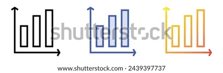 bar chart icon. Linear, Blue Fill and Gradient Style Design Isolated On White Background