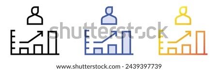 bar chart icon. Linear, Blue Fill and Gradient Style Design Isolated On White Background