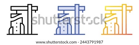build icon. Linear, Blue Fill and Gradient Style Design Isolated On White Background