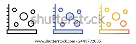 bubble chart icon. Linear, Blue Fill and Gradient Style Design Isolated On White Background