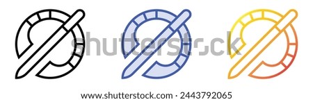 brooch icon. Linear, Blue Fill and Gradient Style Design Isolated On White Background