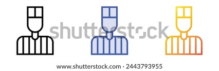 Burglar icon. Linear, Blue Fill and Gradient Style Design Isolated On White Background