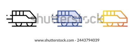 bullet train icon. Linear, Blue Fill and Gradient Style Design Isolated On White Background