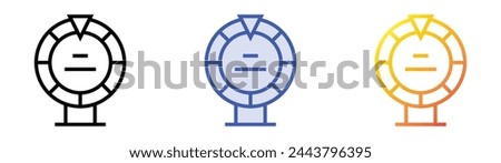 big six wheel icon. Linear, Blue Fill and Gradient Style Design Isolated On White Background