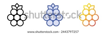 blackberry icon. Linear, Blue Fill and Gradient Style Design Isolated On White Background