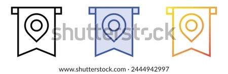 bookmark icon. Linear, Blue Fill and Gradient Style Design Isolated On White Background