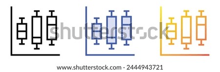 box plot icon. Linear, Blue Fill and Gradient Style Design Isolated On White Background