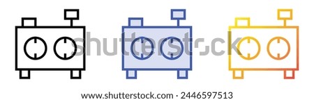chess clock icon. Linear, Blue Fill and Gradient Style Design Isolated On White Background