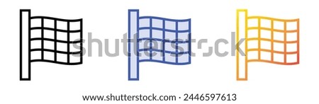 checkered flag icon. Linear, Blue Fill and Gradient Style Design Isolated On White Background