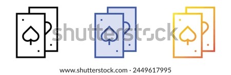 Card game icon. Linear, Blue Fill and Gradient Style Design Isolated On White Background