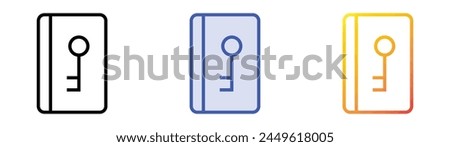 card key icon. Linear, Blue Fill and Gradient Style Design Isolated On White Background