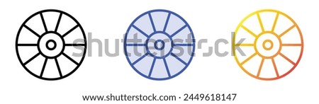 carriage wheel icon. Linear, Blue Fill and Gradient Style Design Isolated On White Background