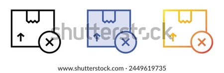 cancel icon. Linear, Blue Fill and Gradient Style Design Isolated On White Background