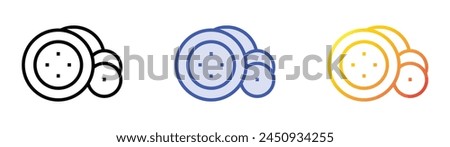 buttons icon. Linear, Blue Fill and Gradient Style Design Isolated On White Background