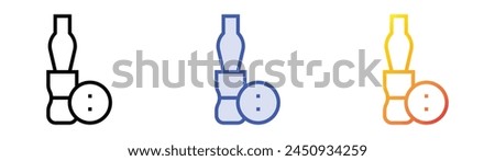 buttoner icon. Linear, Blue Fill and Gradient Style Design Isolated On White Background