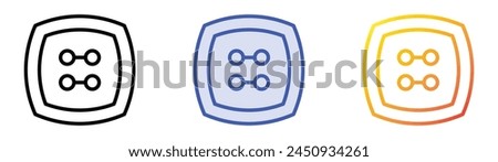 button icon. Linear, Blue Fill and Gradient Style Design Isolated On White Background