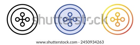 button icon. Linear, Blue Fill and Gradient Style Design Isolated On White Background