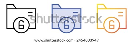 data encryption icon. Linear, Blue Fill and Gradient Style Design Isolated On White Background