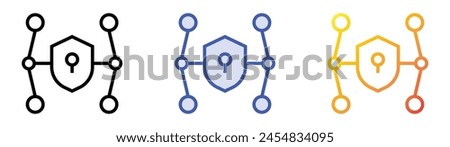 cyber security icon. Linear, Blue Fill and Gradient Style Design Isolated On White Background