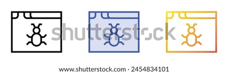 cyber crime icon. Linear, Blue Fill and Gradient Style Design Isolated On White Background