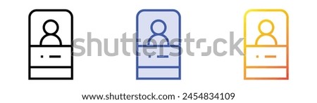 CV icon. Linear, Blue Fill and Gradient Style Design Isolated On White Background