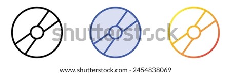 compact disc icon. Linear, Blue Fill and Gradient Style Design Isolated On White Background