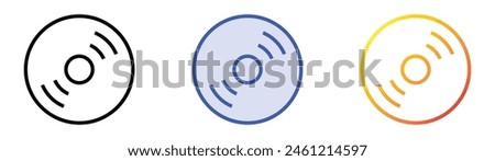 dvd icon. Linear, Blue Fill and Gradient Style Design Isolated On White Background