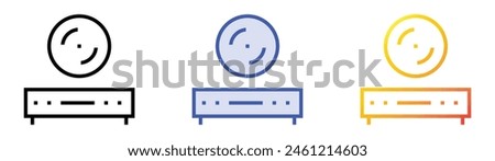 dvd player icon. Linear, Blue Fill and Gradient Style Design Isolated On White Background