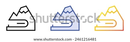 drilling icon. Linear, Blue Fill and Gradient Style Design Isolated On White Background