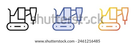 drilling icon. Linear, Blue Fill and Gradient Style Design Isolated On White Background